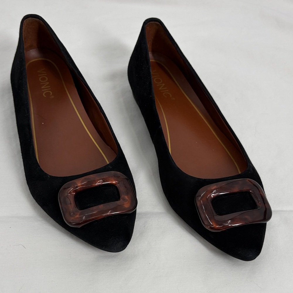 Vionic Amanda Suede Ballet Flat Tortoiseshell Buc… - image 1